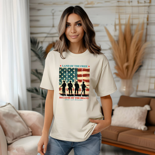 Land Of The Free Because Of The Brave Tee