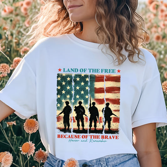 Land Of The Free Because Of The Brave Tee