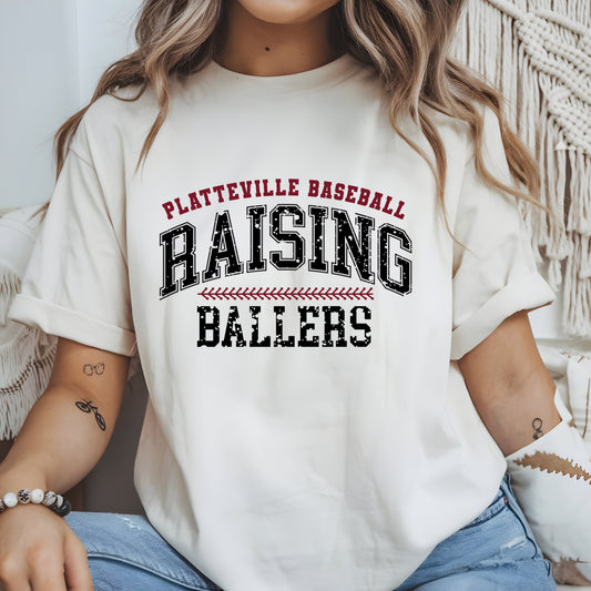 Platteville Baseball Raising Ballers Unisex Tee Pre Order