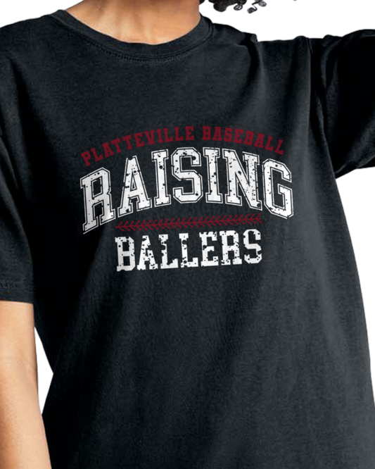 Platteville Baseball Raising Ballers Unisex Tee Pre Order